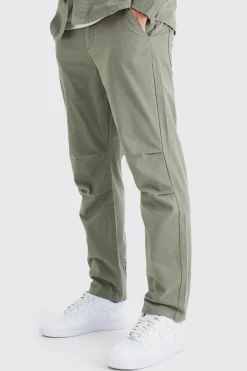boohooMAN Fixed Waist Embroidered Twill Straight Leg Trouser | UK| Sets & Co-Ords