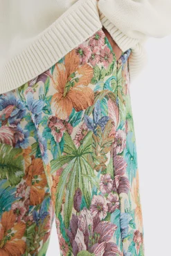 boohooMAN Fixed Waist Floral Tapestry Trouser | UK| Trousers