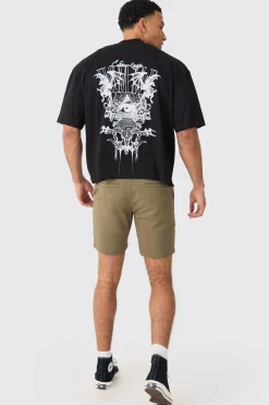 boohooMAN Fixed Waist Skinny Fit Chino Shorts | UK| Shorts