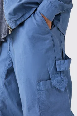 boohooMAN Fixed Waist Overdye Carpenter Parachute Trousers | UK| Trousers