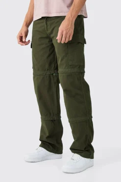 boohooMAN Fixed Waist Panel Zip Off Relaxed Trouser | UK| Trousers|Cargos