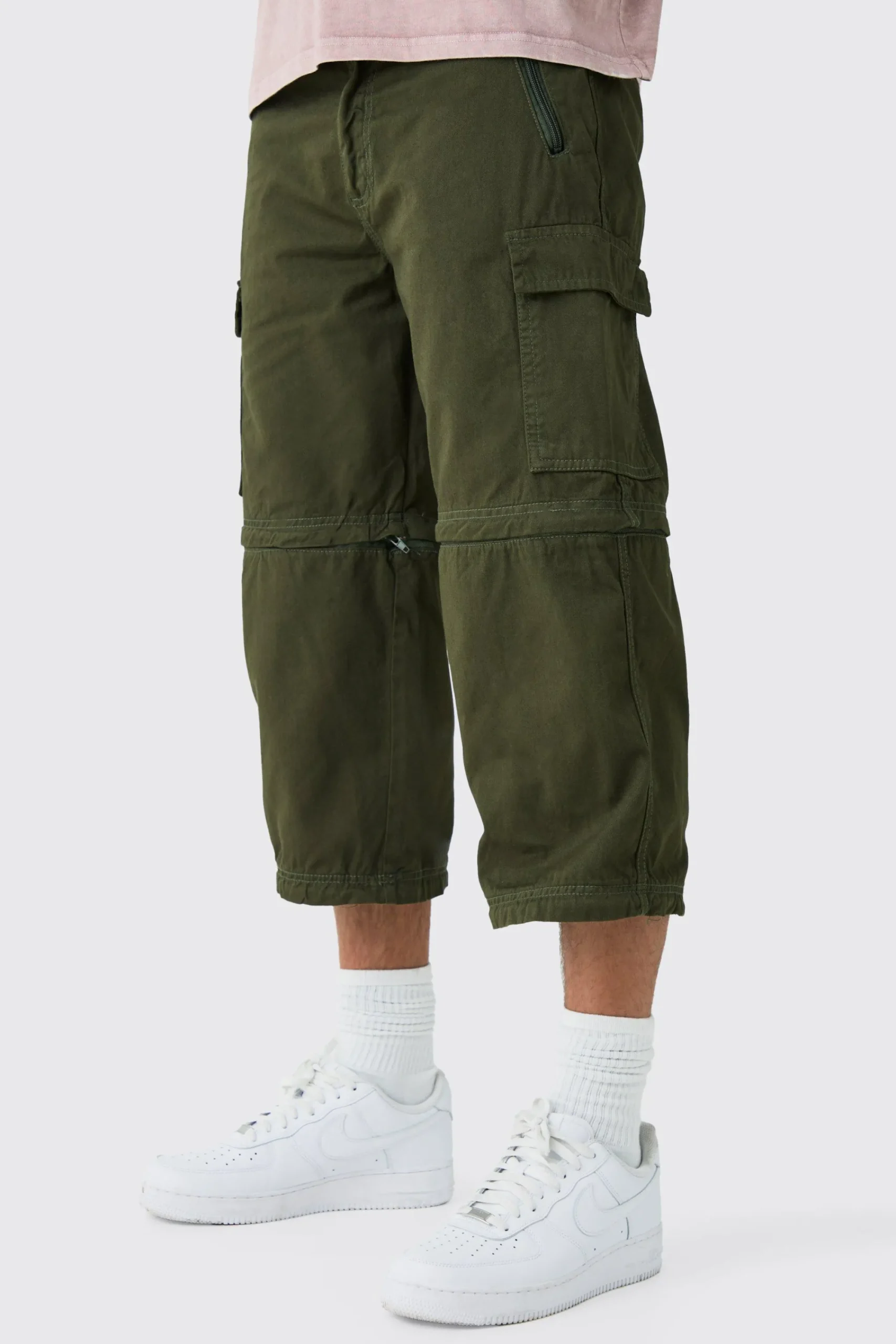 boohooMAN Fixed Waist Panel Zip Off Relaxed Trouser | UK| Trousers|Cargos