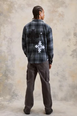 boohooMAN Fixed Waist Relaxed Applique Cargo Gusset Trouser | UK| Trousers|Cargos