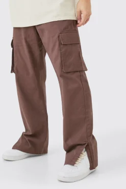 boohooMAN Fixed Waist Relaxed Fit Cargo Split Hem Trouser | UK| Trousers|Cargos
