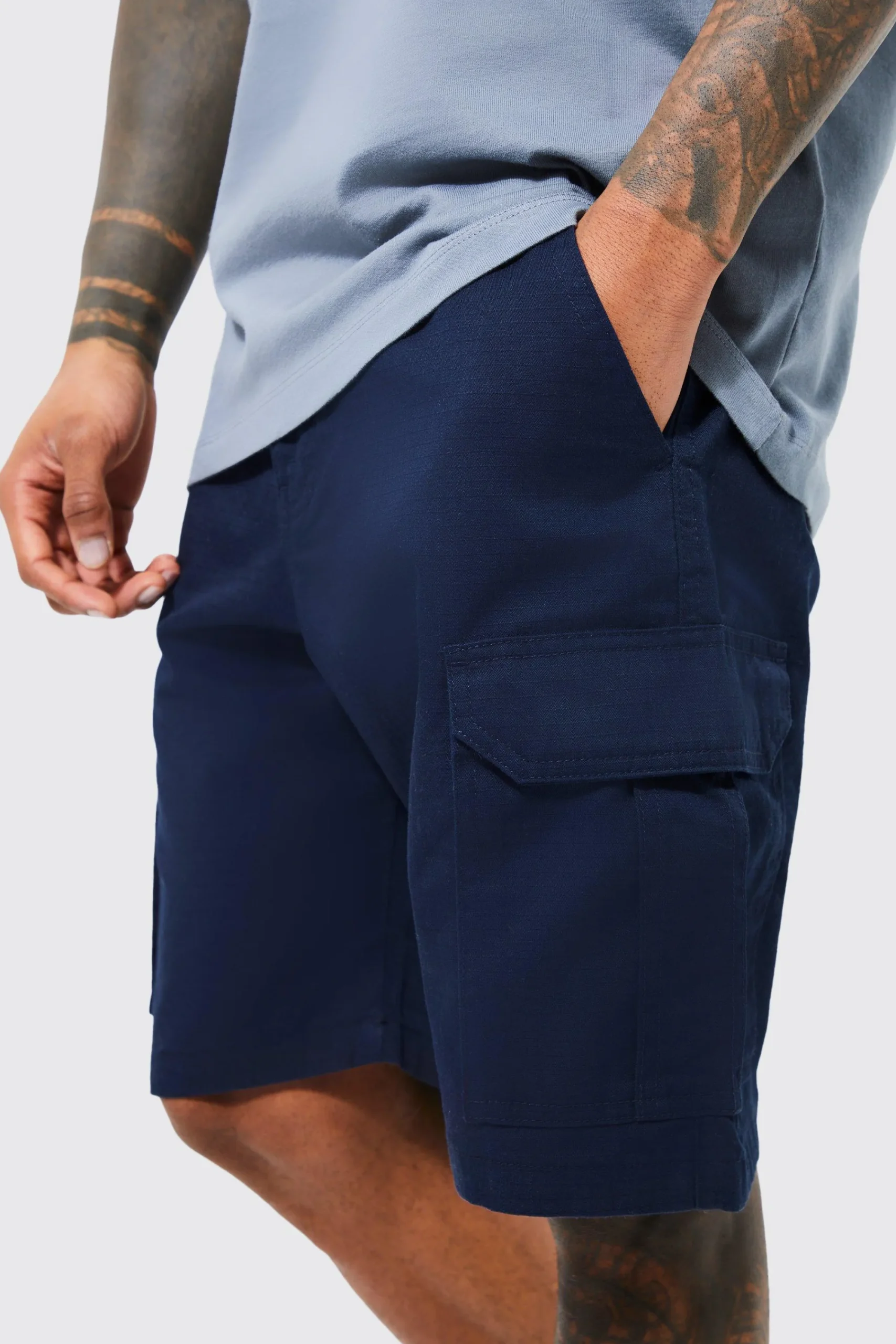 boohooMAN Fixed Waist Relaxed Ripstop Cargo Short | UK| Shorts