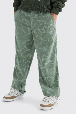 boohooMAN Fixed Waist Relaxed Tie Dye Corduroy Trouser | UK| Trousers