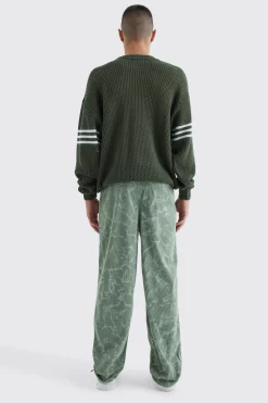 boohooMAN Fixed Waist Relaxed Tie Dye Corduroy Trouser | UK| Trousers