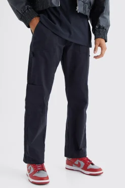 boohooMAN Fixed Waist Relaxed Washed Carpenter Cargo | UK| Trousers|Cargos
