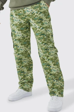 boohooMAN Fixed Waist Relaxed Zip Off Leg Camo Cargo Trouser | UK| Trousers