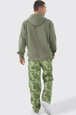 boohooMAN Fixed Waist Relaxed Zip Off Leg Camo Cargo Trouser | UK| Trousers