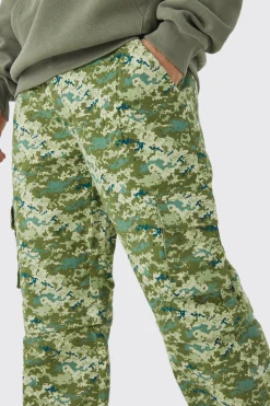boohooMAN Fixed Waist Relaxed Zip Off Leg Camo Cargo Trouser | UK| Trousers