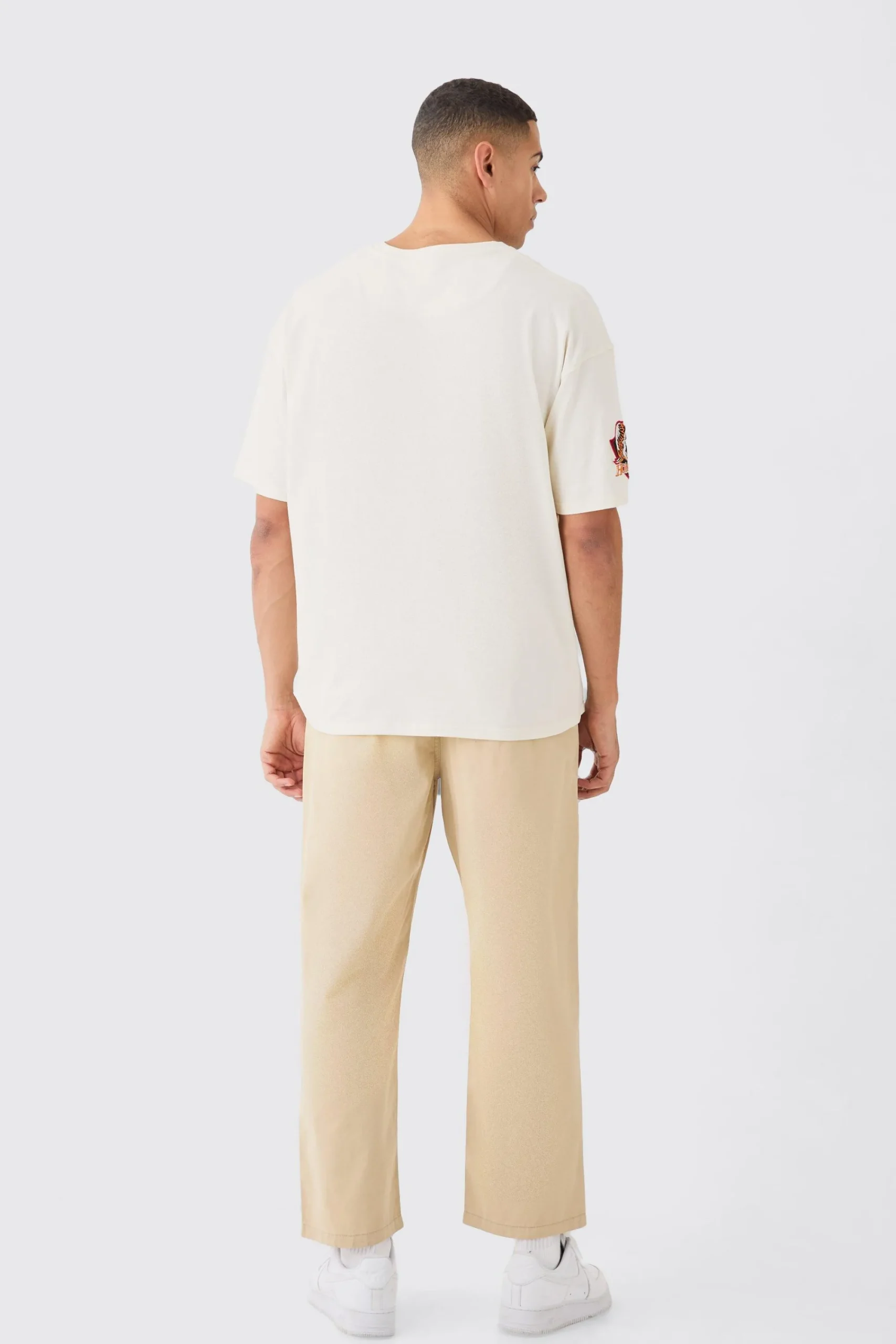 boohooMAN Fixed Waist Skate Cropped Chino Trouser | UK| Trousers