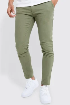 boohooMAN Fixed Waist Skinny Chino Trouser | UK| Trousers