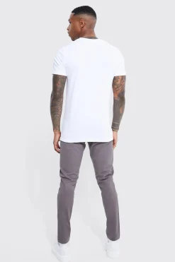 boohooMAN Fixed Waist Skinny Chino | UK| Trousers