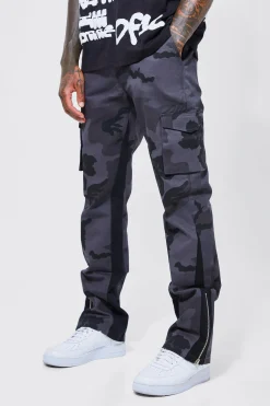 boohooMAN Fixed Waist Skinny Gusset Camo Cargo Trouser | UK| Trousers|Cargos
