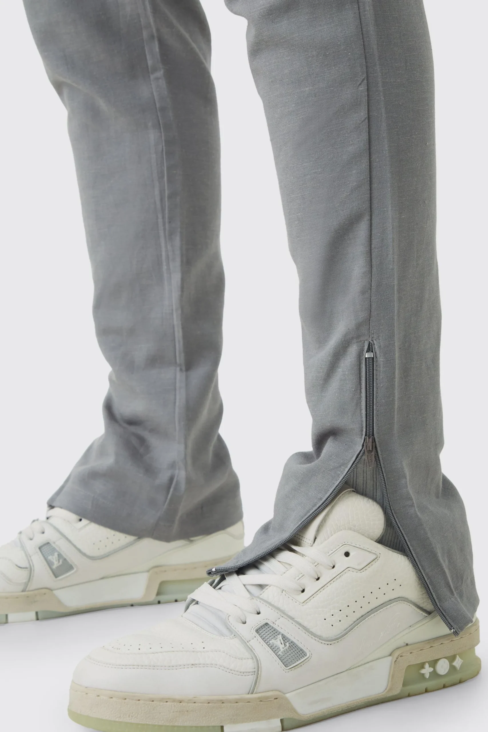 boohooMAN Fixed Waist Skinny Linen Trouser | UK| Trousers