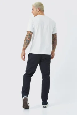 boohooMAN Fixed Waist Slim Cropped Chino | UK| Trousers