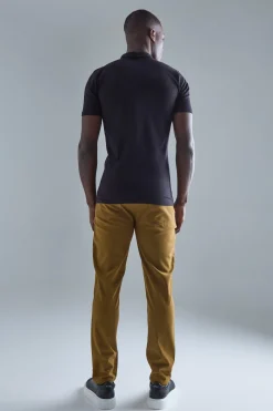 boohooMAN Fixed Waist Slim Fit Technical Golf Stretch Trouser | UK| Trousers