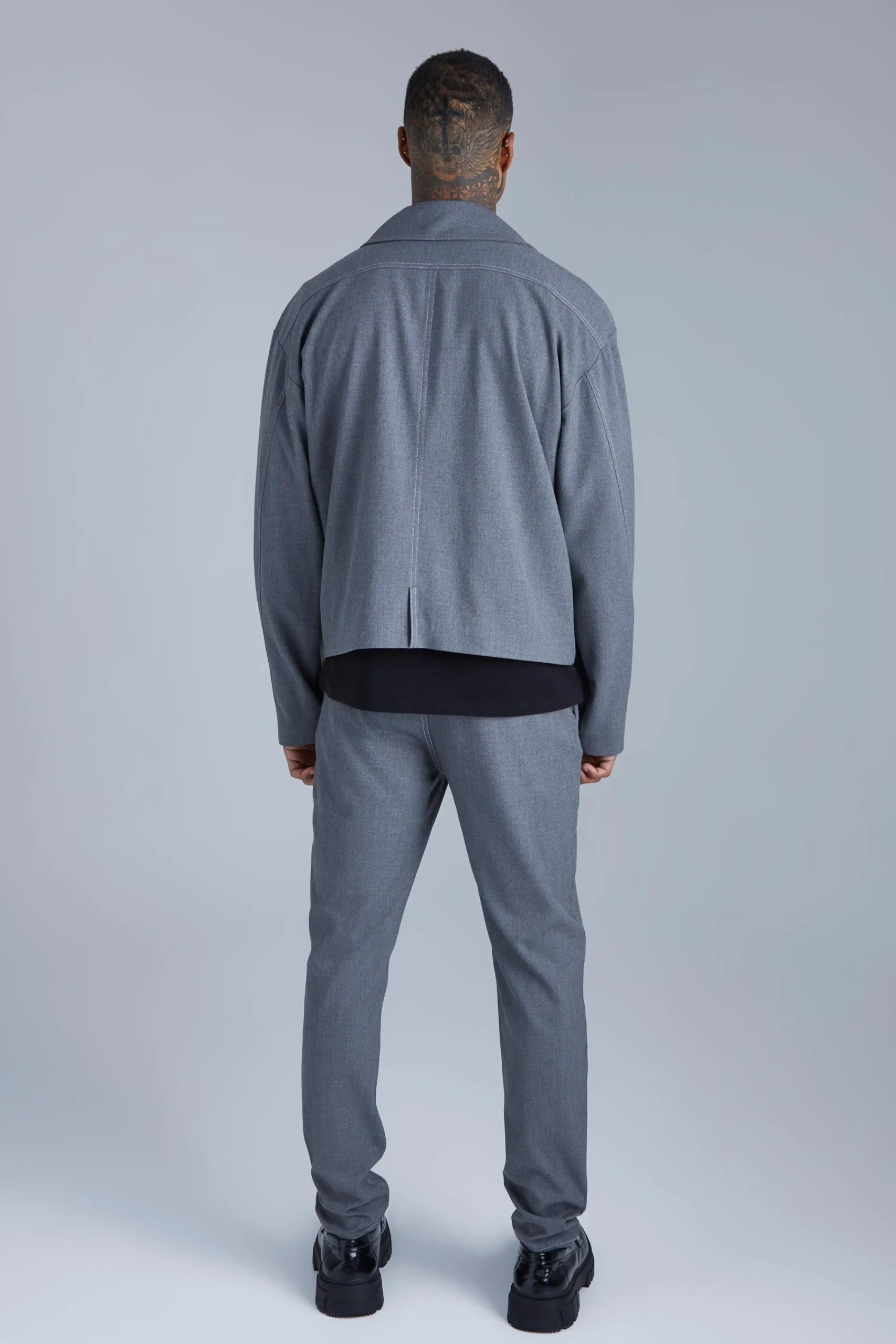 boohooMAN Fixed Waist Slim Fit Topstitch Trouser | UK| Trousers