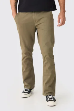 boohooMAN Fixed Waist Slim Flare Chino Trouser | UK| Trousers