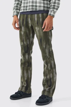 boohooMAN Fixed Waist Slim Flare Gusset Washed Trouser | UK| Trousers