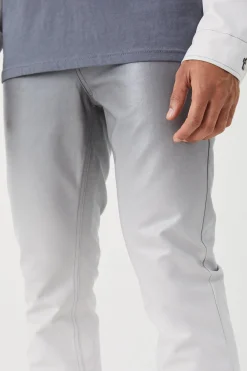boohooMAN Fixed Waist Slim Flare Ombre Pu Trousers | UK| Trousers