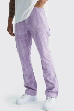 boohooMAN Fixed Waist Slim Flare Tie Dye Corduroy Trouser | UK| Trousers