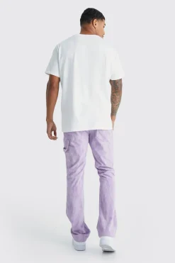 boohooMAN Fixed Waist Slim Flare Tie Dye Corduroy Trouser | UK| Trousers