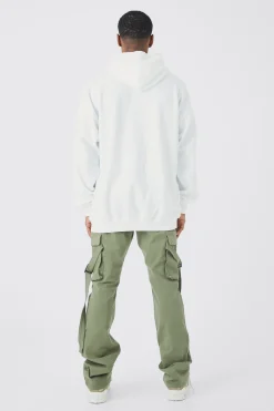 boohooMAN Fixed Waist Slim Stacked Flare Strap Cargo Trouser | UK| Trousers|Cargos