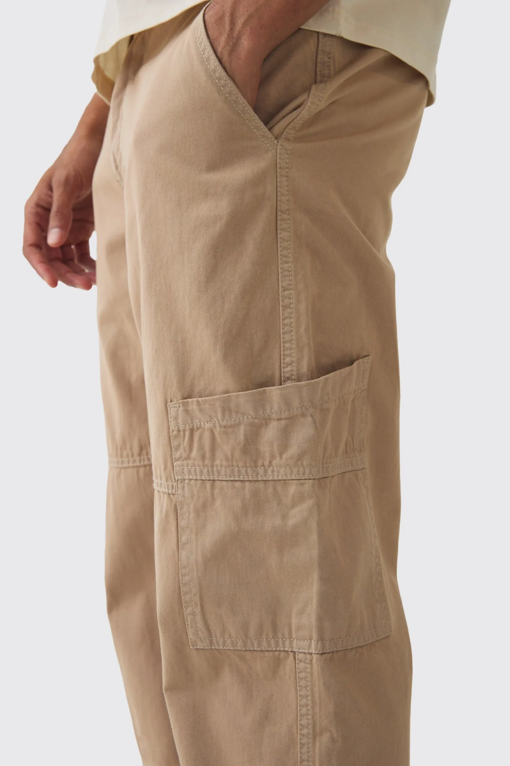 boohooMAN Fixed Waist Split Hem Relaxed Cargo Trouser | UK| Trousers|Cargos