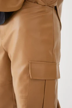 boohooMAN Fixed Waist Straight Leg Pu Utility Trouser | UK| Trousers