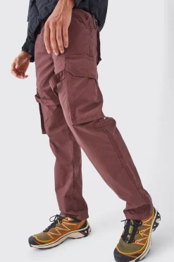 boohooMAN Fixed Waist Strap Detail Straight Leg Trousers | UK| Trousers|Cargos