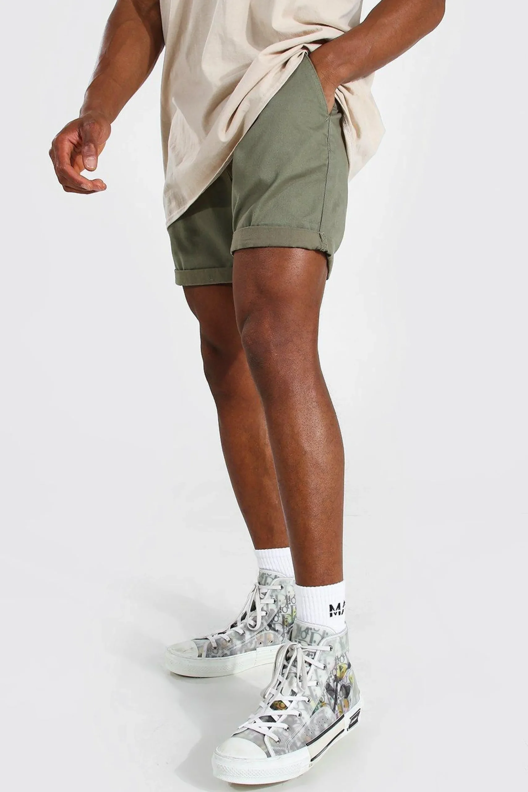 boohooMAN Fixed Waist Stretch Slim Chino Short | UK| Shorts