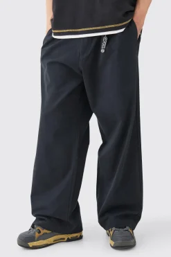 boohooMAN Fixed Waist Super Wide Leg Chino With Charm | UK| Trousers