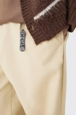 boohooMAN Fixed Waist Super Wide Leg Chino With Charm | UK| Trousers
