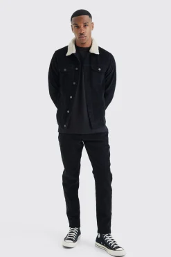 boohooMAN Fixed Waist Tapered Cord Trouser | UK| Trousers