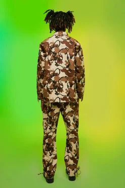 boohooMAN Fixed Waistband Ripstop Straight Leg Camo Trouser | UK| Trousers