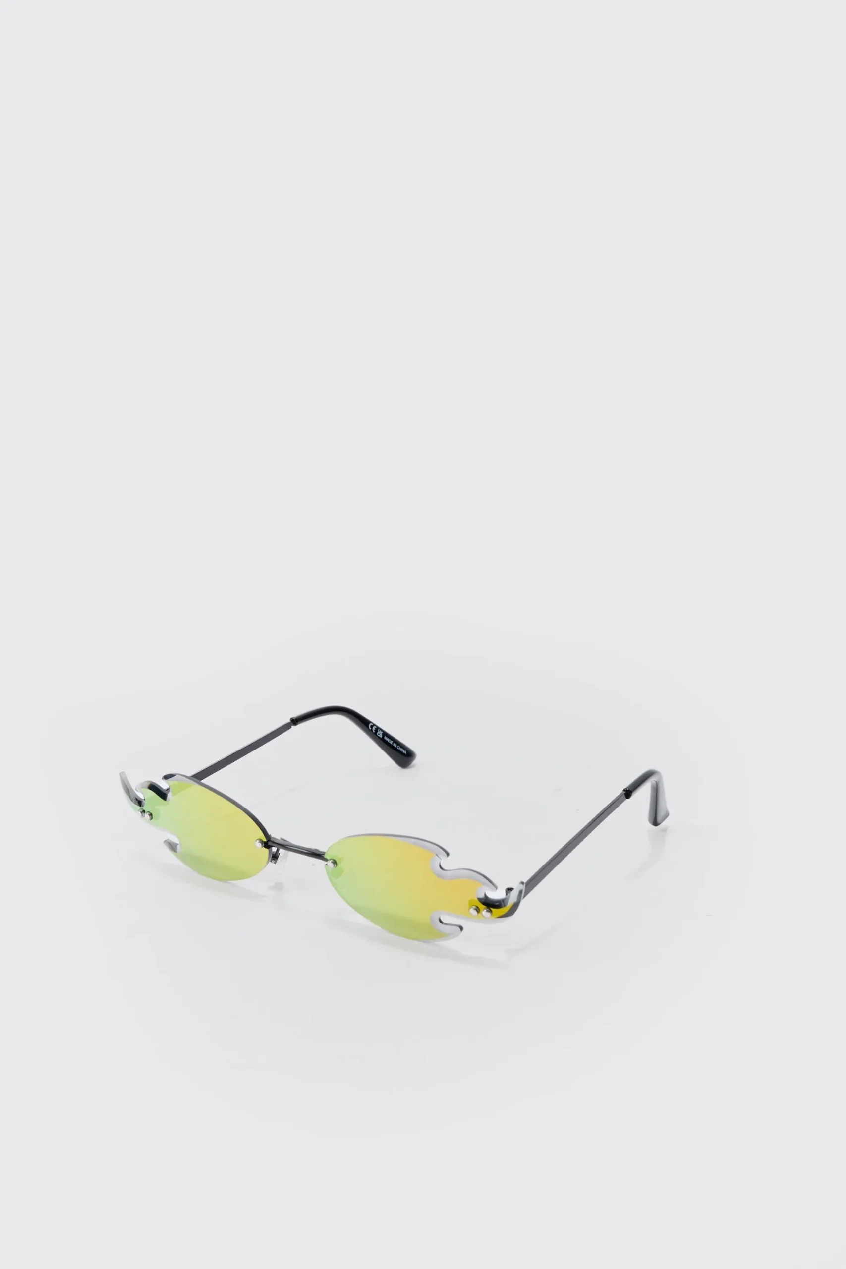 boohooMAN Flame Rimless Sunglasses In | UK| Sunglasses