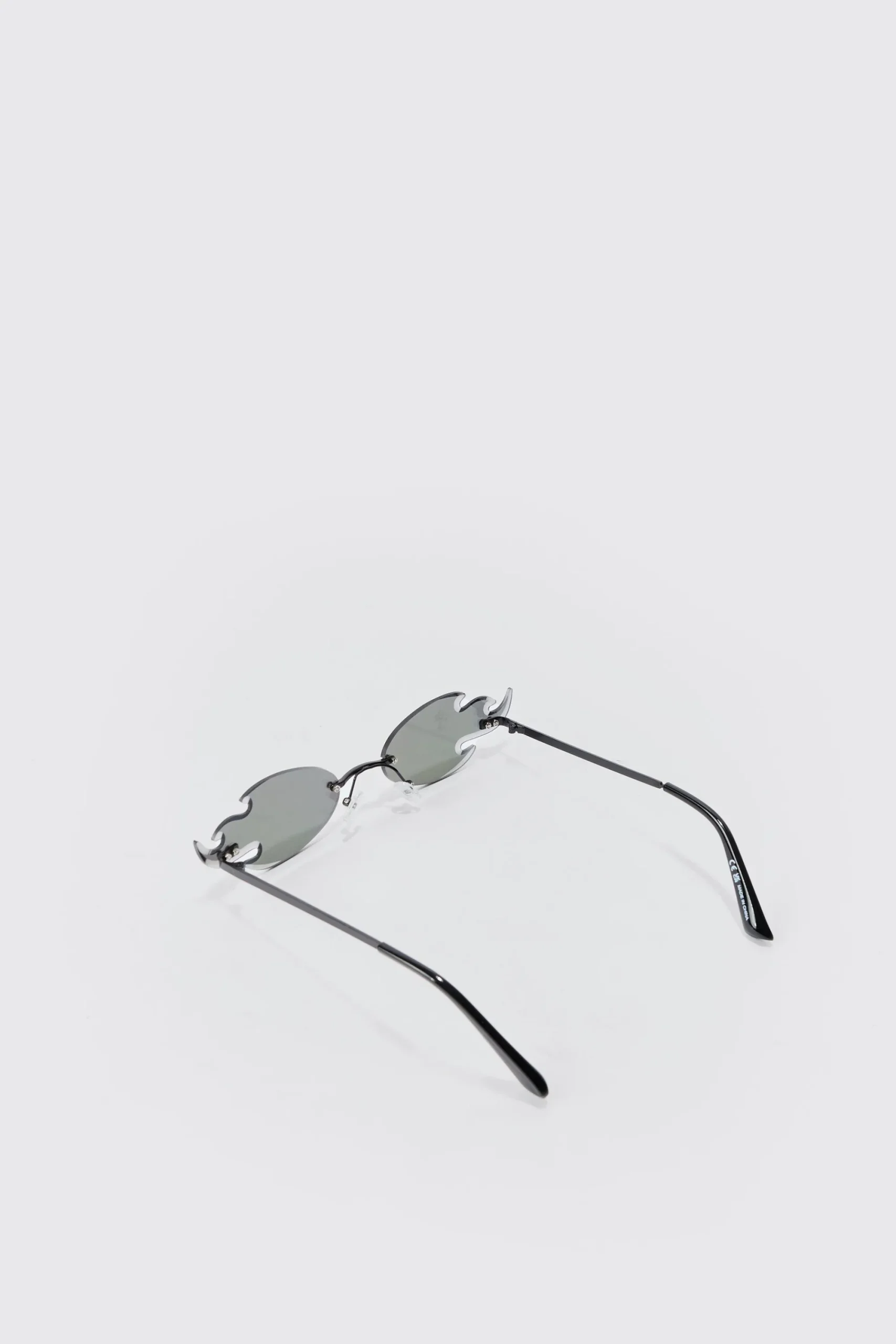 boohooMAN Flame Rimless Sunglasses In | UK| Sunglasses