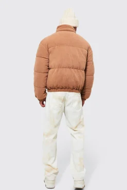 boohooMAN Fleece Boxy Funnel Neck Puffer | UK| Coats & Jackets