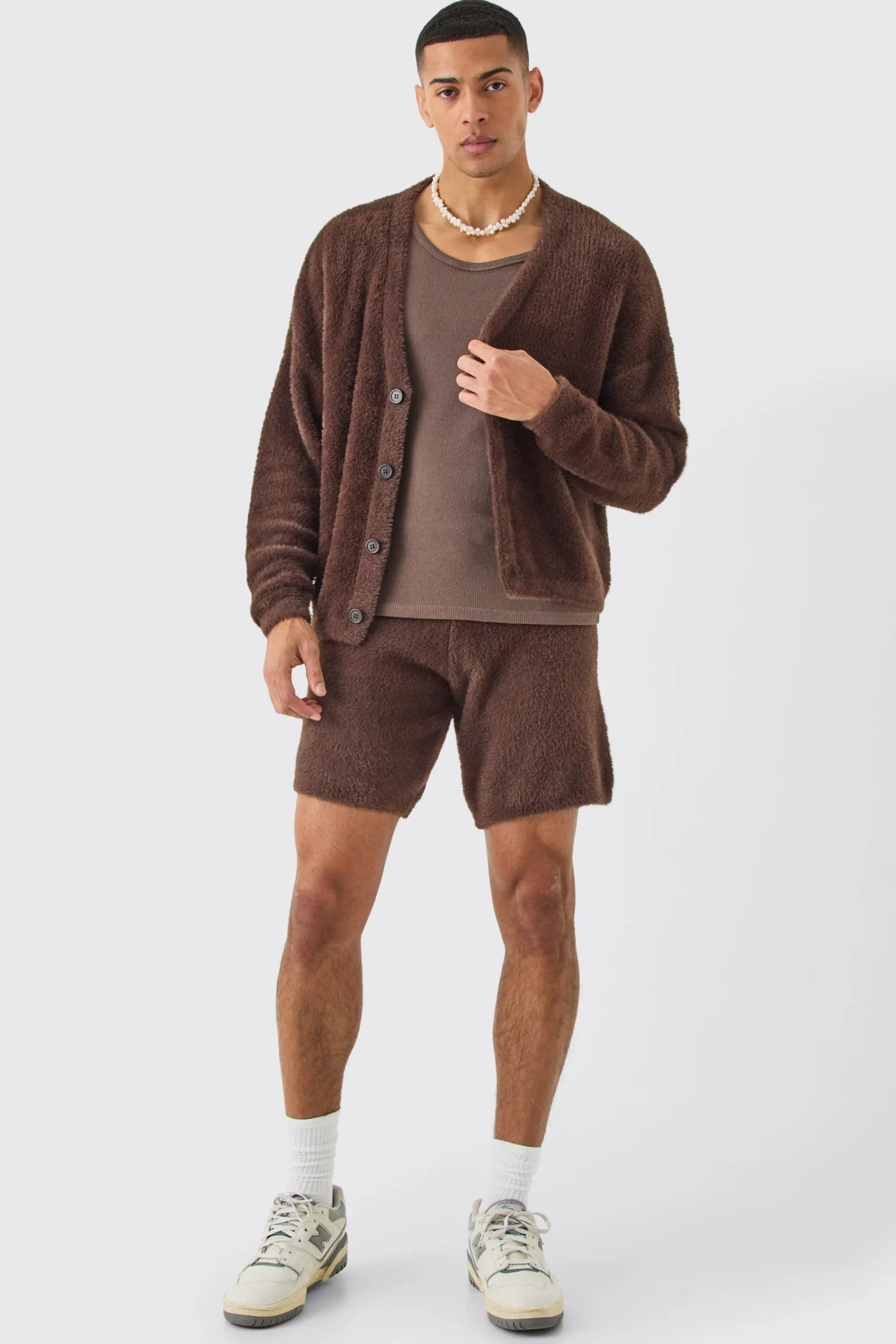 boohooMAN Fluffy Knit Cardigan In | UK| Knitwear