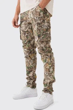 boohooMAN Forest Camo Slim Stacked Multi Cargo Trouser | UK| Trousers|Cargos