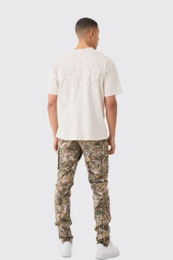 boohooMAN Forest Camo Slim Stacked Multi Cargo Trouser | UK| Trousers|Cargos
