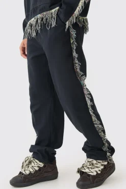 boohooMAN Frayed Baggy Fit Trousers | UK| Trousers