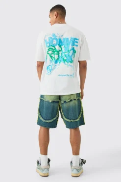 boohooMAN Frayed Edge Denim Jorts In Tinted | UK| Shorts