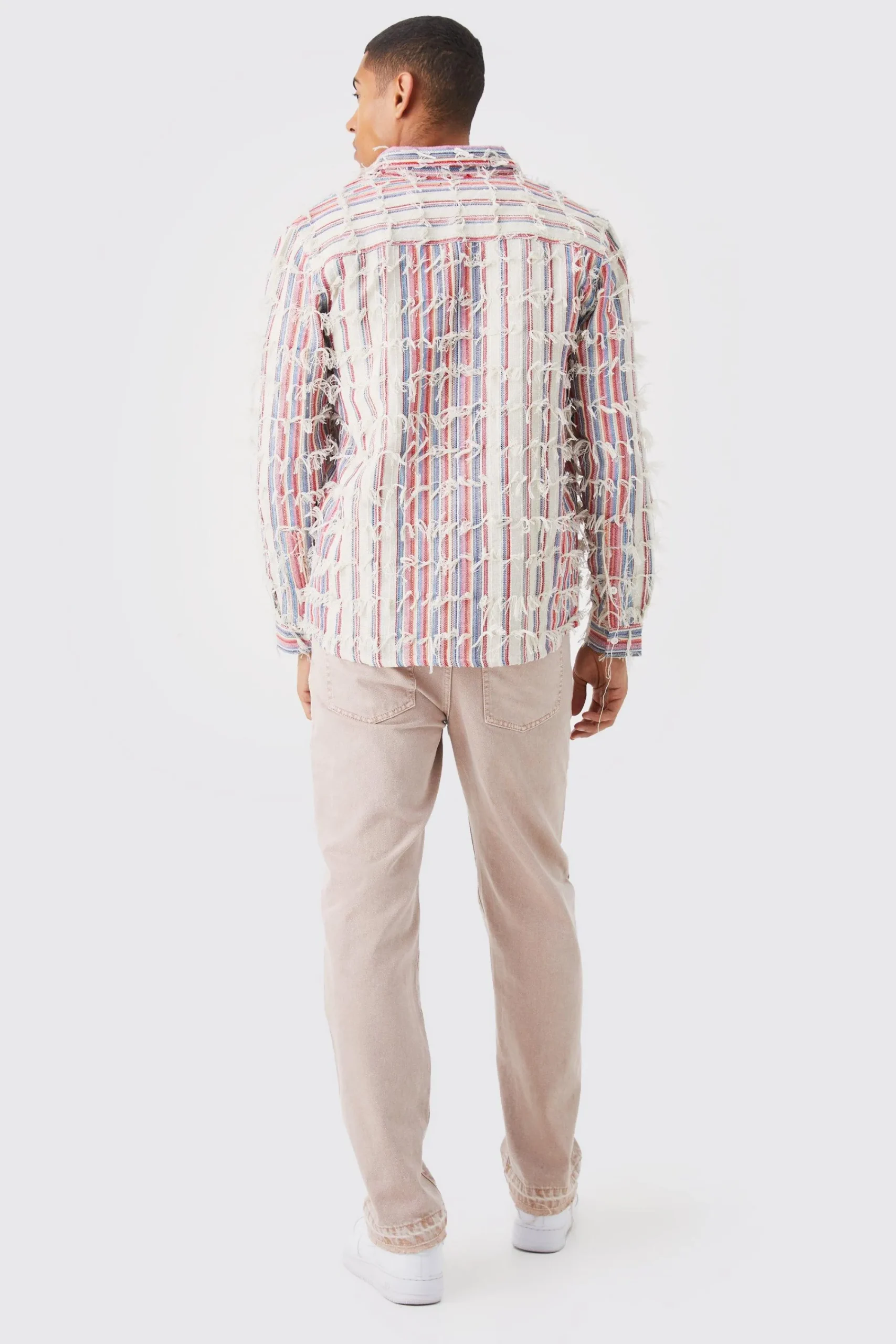 boohooMAN Fringe Textured Coloured Overshirt | UK| Shirts