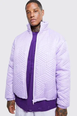 boohooMAN Funnel Neck Oversized Quilted Puffer | UK| Coats & Jackets