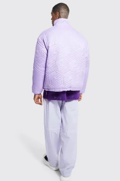 boohooMAN Funnel Neck Oversized Quilted Puffer | UK| Coats & Jackets