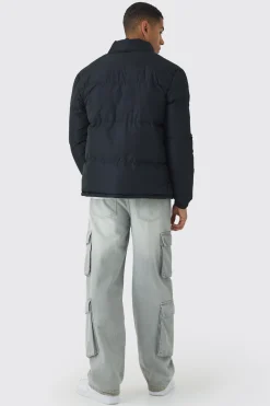 boohooMAN Funnel Neck Puffer Jacket In | UK| Coats & Jackets