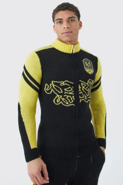 boohooMAN Funnel Neck Zip Through Knitted Jacket | UK| Coats & Jackets